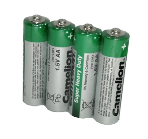 Picture of R6=AA=BATTERY 1.5V 4/PACK, ZINC CHLORIDE, GREEN