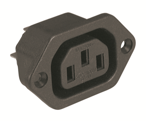 Picture of IEC SOCKET C13 FLANGE-MNT SOL-TAG 4.8mm