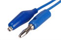Picture of BANANA PLUG TO CROC SMALL CLIP BLUE LEAD 92CM