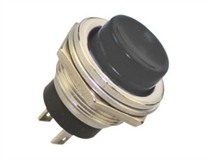 Picture of PUSH BUTTON SWITCH N.C. SPST 3A BLACK M16 D=19mm