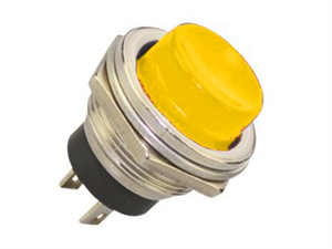 Picture of PUSH BUTTON SWITCH N.C. SPST 3A YELLOW M16 D=19mm