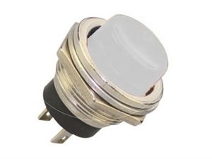 Picture of PUSH BUTTON SWITCH N.C. SPST 3A WHITE M16 D=19mm