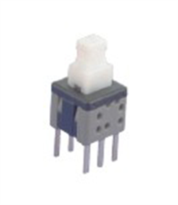 Picture of PCB LATCHING P/BUTTON 30V 100mA DPDT 6-PIN