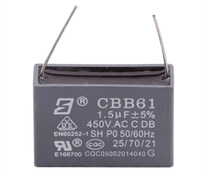Picture of FAN MOTOR CAPACITOR 1.5uF 250VAC W/LEADS