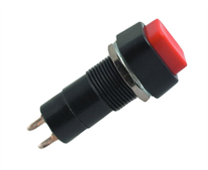 Picture of PUSH BUTTON SQ SWITCH LATCHING SPST 3A RED SOLDER