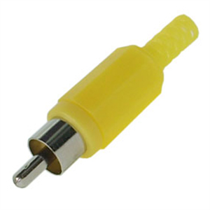 Picture of PLUG RCA STR YELLOW W/SLEEVE