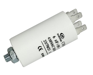 Picture of MOTOR RUNNING CAPACITOR 6uF 450V STU/TER 30x57MM