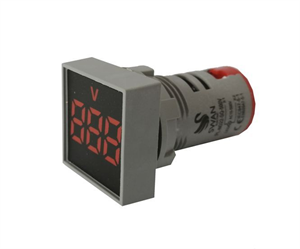 Picture of VOLTMETER INDICATOR SQUARE 500VAC 22mm RED P/M