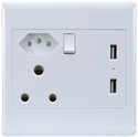 Picture of SLIMLINE WALL SOCKET 126x126 WITH 2 x USB