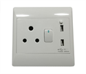 Picture of FLUSH MOUNT WALL 16A SOCKET 4x4 + 2xUSB