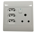Picture of WALL SOCKET 1L+3 EURO+16A 4x4 FLUSH MOUNT