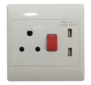 Picture of DEDICATED 16A SOCKET + 2USB 4x4 FLUSH MOUNT