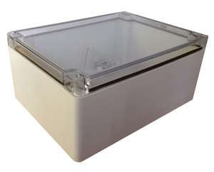 Picture of IP65 ABS ENCLOSURE CLEAR LID 120x120x55mm GREY