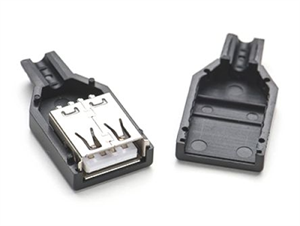 Picture of REWIREABLE USB-A SOCKET IN BLACK HOUSING-MPQ=5