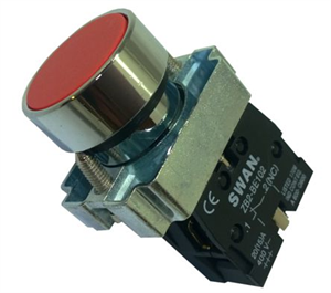 Picture of PUSH BUTTON SWITCH ROUND 22mm NC RED