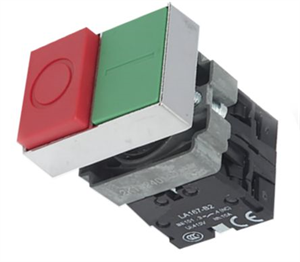 Picture of PUSH BUTTON SQR TYPE N/O+N/C+CONTACT BLOCK