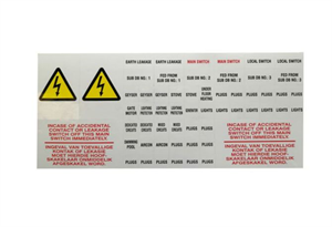 Picture of LABEL FOR DB BOARD BREAKERS 95X218MM