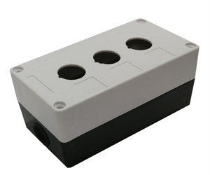 Picture of PUSH BUTTON ENCLOSURE 3 HOLE IP65 GREY 22mm