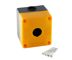 Hobbytronics. PUSH BUTTON ENCLOSURE 1HOLE IP65 PLASTIC YELLOW 22