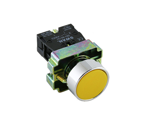 Picture of PUSH BUTTON FLUSH N/O YELLOW 22MM