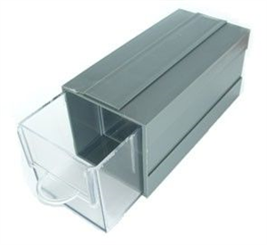 Picture of DRAWER 1U 2-COMPART GREY/CLEAR 50x50x115mm