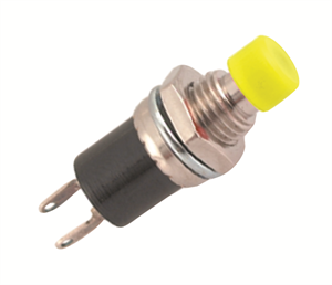 Picture of PUSH BUTTON SWITCH N.O. SPST 1A YELLOW SOLDER M7