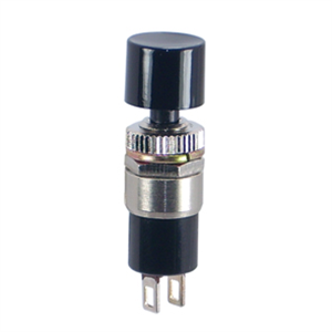 Picture of PUSH BUTTON SWITCH N.O. SPST BLACK SOLDER