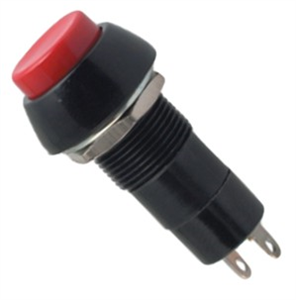 Picture of PUSH BUTTON SWITCH N.O. SPST 3A RED SOLDER M12 D=1