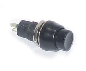 Picture of PUSH BUTTON SWITCH N.O. SPST 3A BLACK SOLDER M10 D